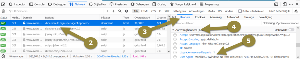 Aanvraagheaders bekijken