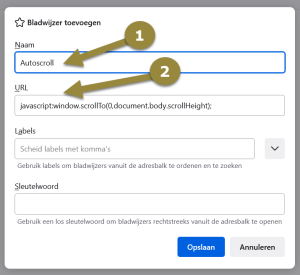 Bladwijzer toevoegen 2 Bladwijzer toevoegen 2