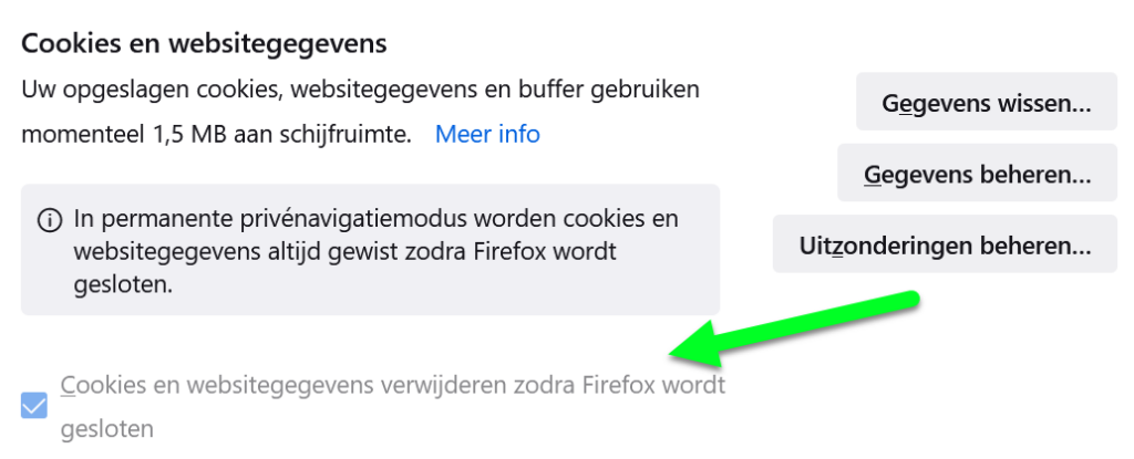 Cookies en websitegegevens