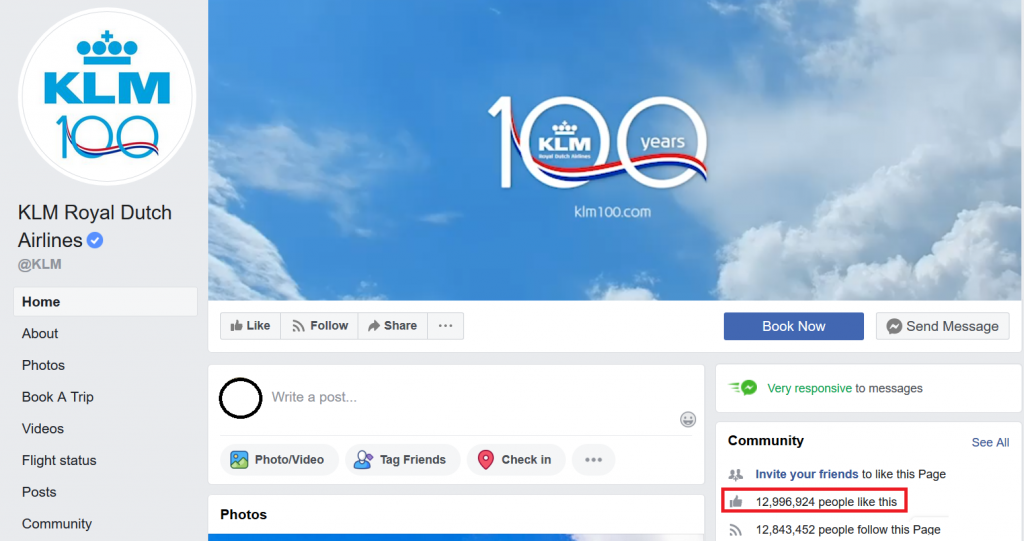 Een facebookpagina bekijken