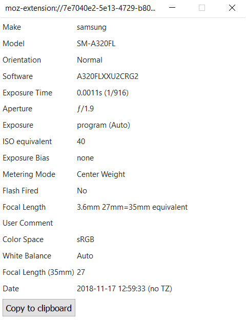 Exif Data Extraction