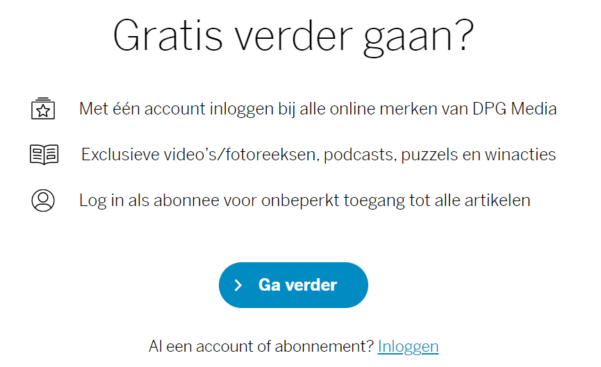 Inlogscherm Volkskrant Inlogscherm Volkskrant