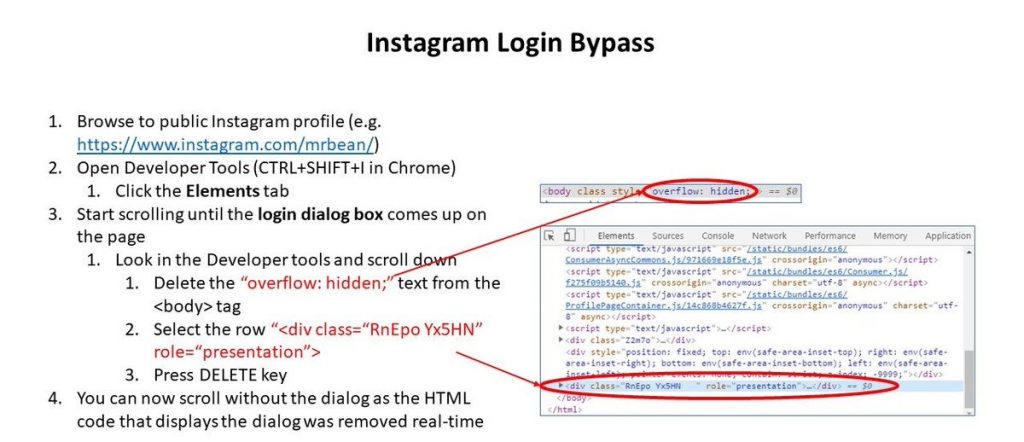 Instagram login bypass