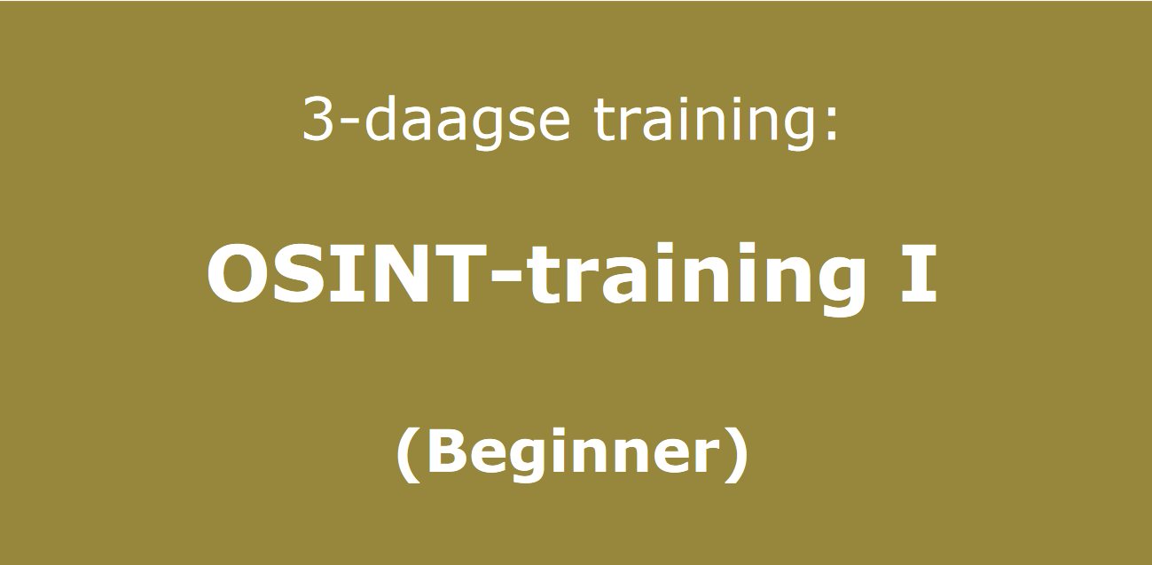 OSINT-training I (Beginner) - 16-17-18 januari 2023