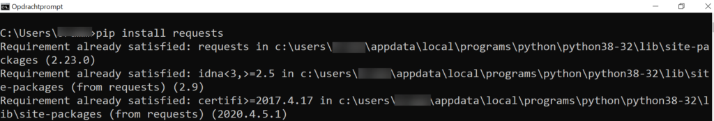 PIP install requests