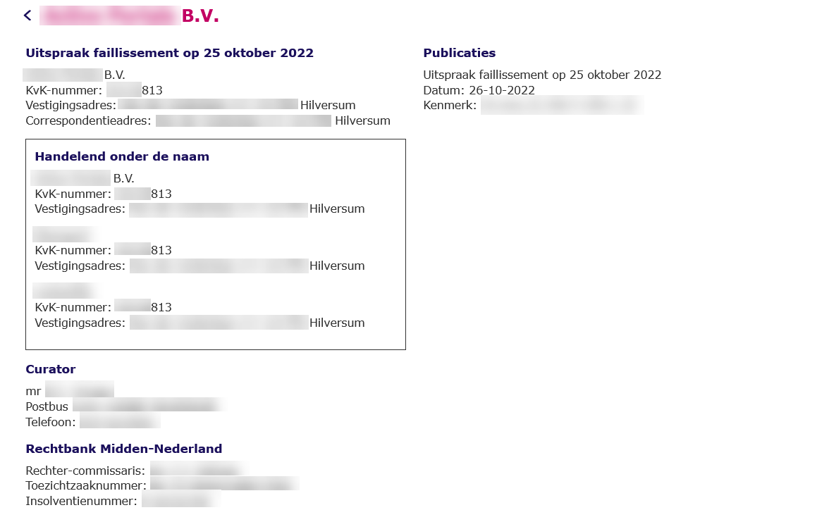 Resultaat zoeken BV