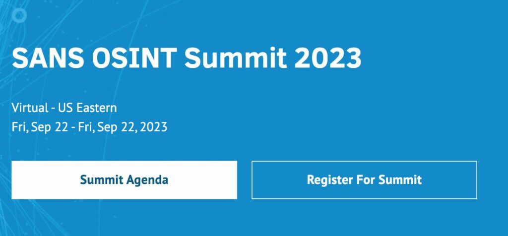 SANS OSINT Summit 2023