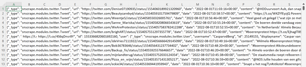 Scraping resultaat