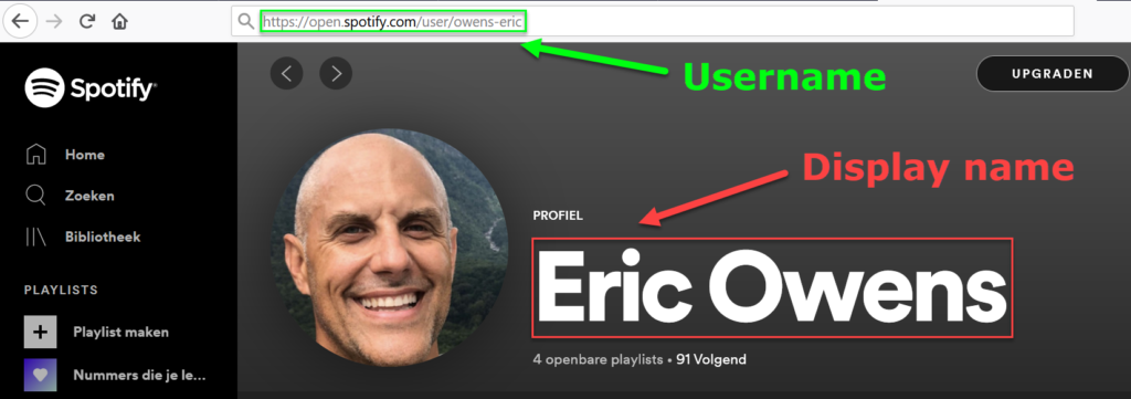 Spotify user profile