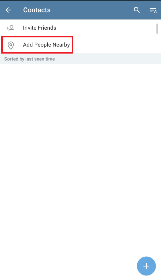 Telegram - Add people nearby
