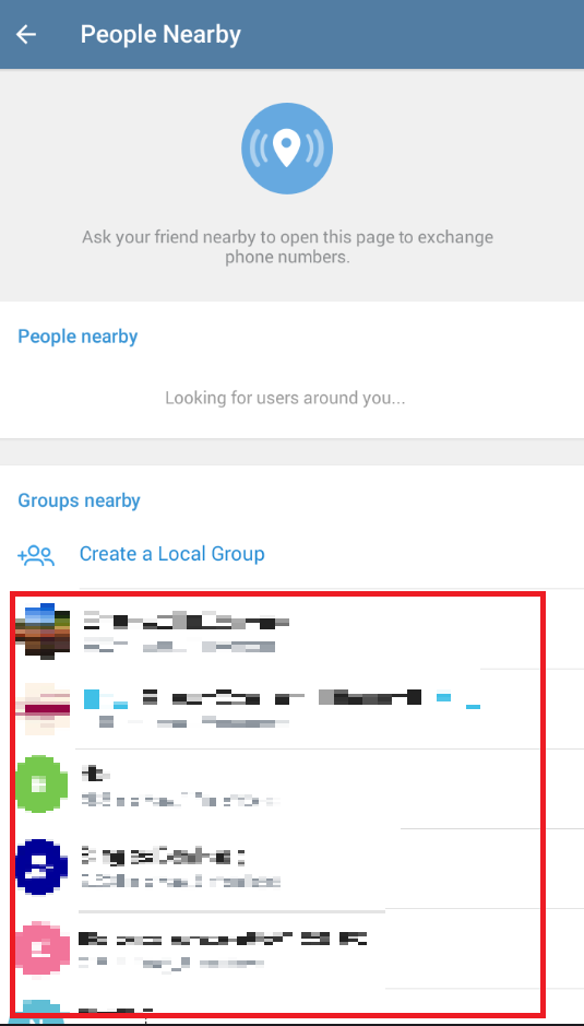 Telegram - Groups nearby