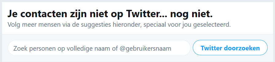 Twitter geen resultaten