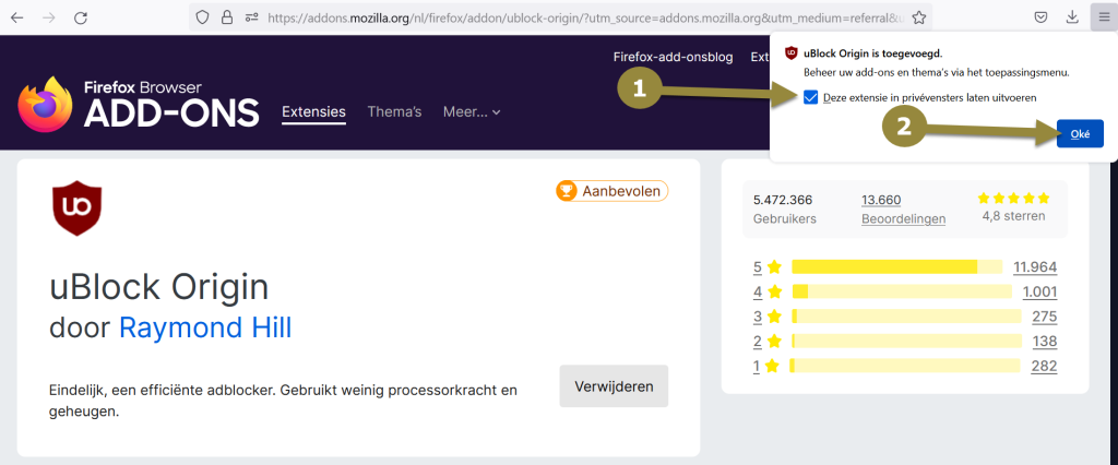 Ublock Origin installeren 2