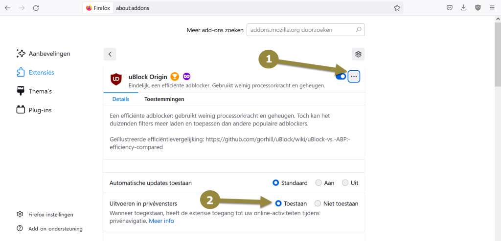 Ublock Origin installeren optie 2