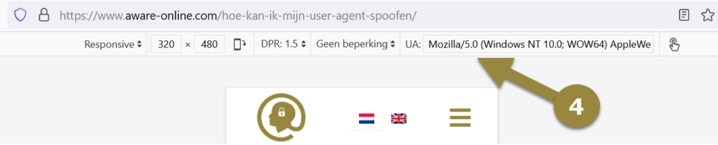 User agent gespoofed